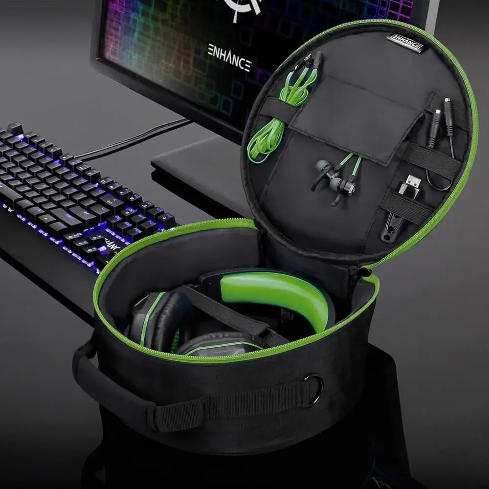 ENHANCE Portable Headphone Case for Wired & Wireless Headsets